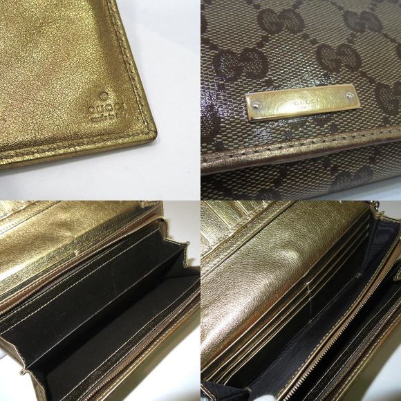 Gucci GG Crystal Chain Wallet Long Wallet Beige - Picture 8 of 8